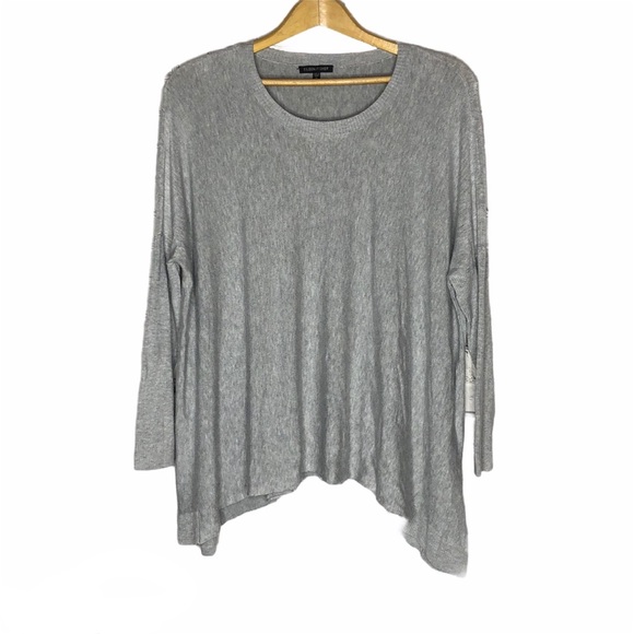Eileen Fisher Heather Gray Women's Crew Neck Sweater - Picture 1 of 5